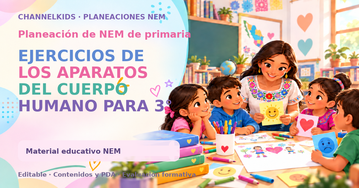 EJERCICIOS DE LOS APARATOS DEL CUERPO HUMANO PARA 3° Y 4° DE PRIMARIA