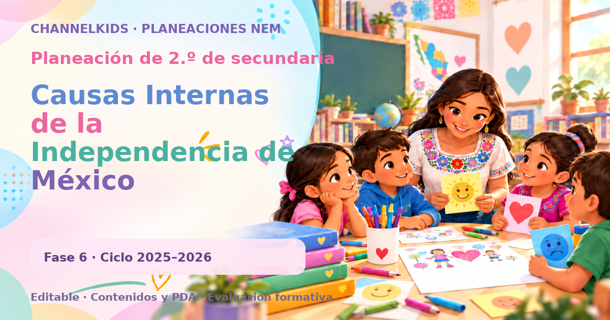 Planeación de segundo grado de secundaria: Causas Internas de la Independencia de México