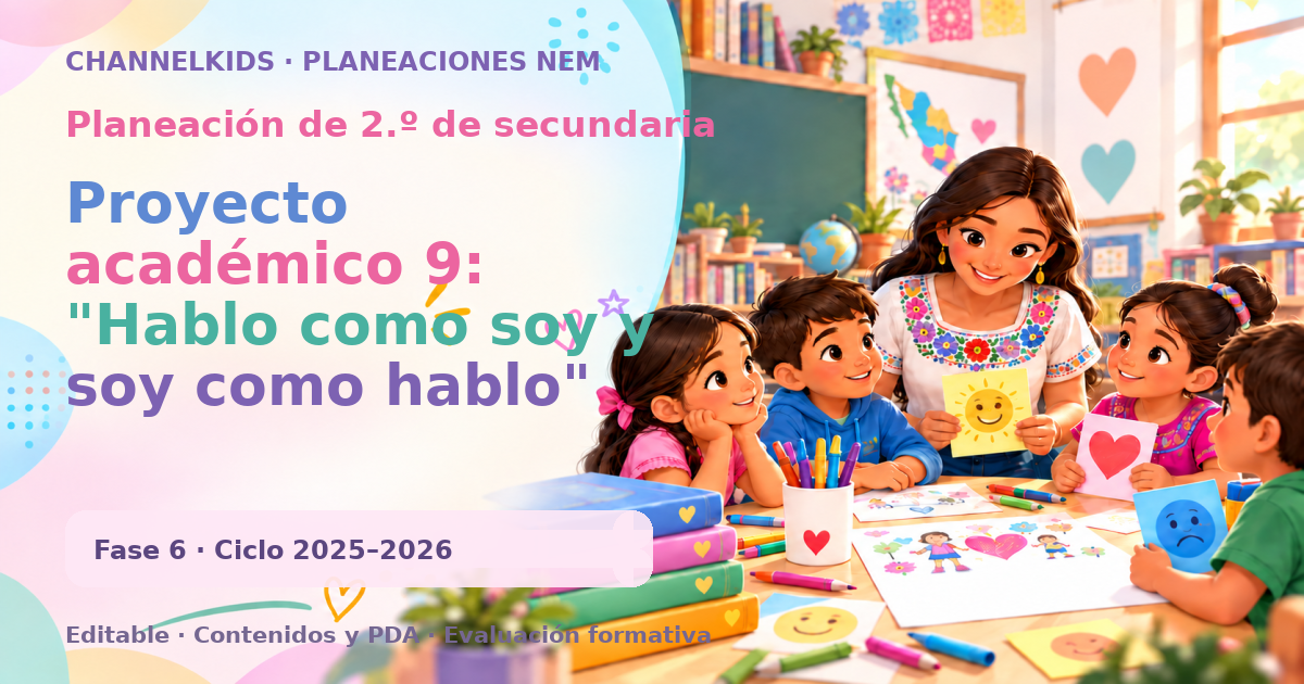 Planeación de segundo grado de secundaria: Proyecto académico 9: "Hablo como soy y soy como hablo" para promover autenticidad y comunicación efectiva