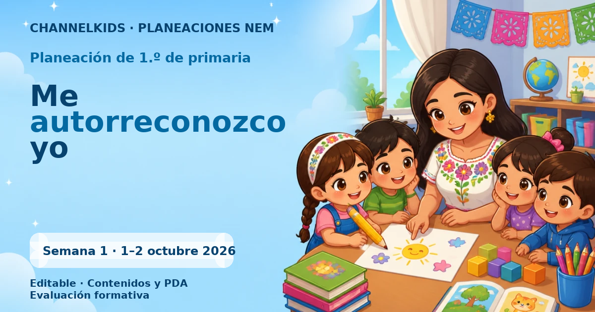 Planeación de primer grado semana 1: Me autorreconozco yo