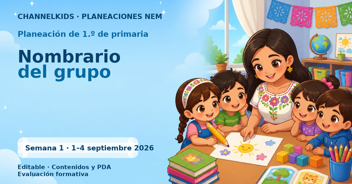 Planeación de primer grado semana 1: Nombrario del grupo