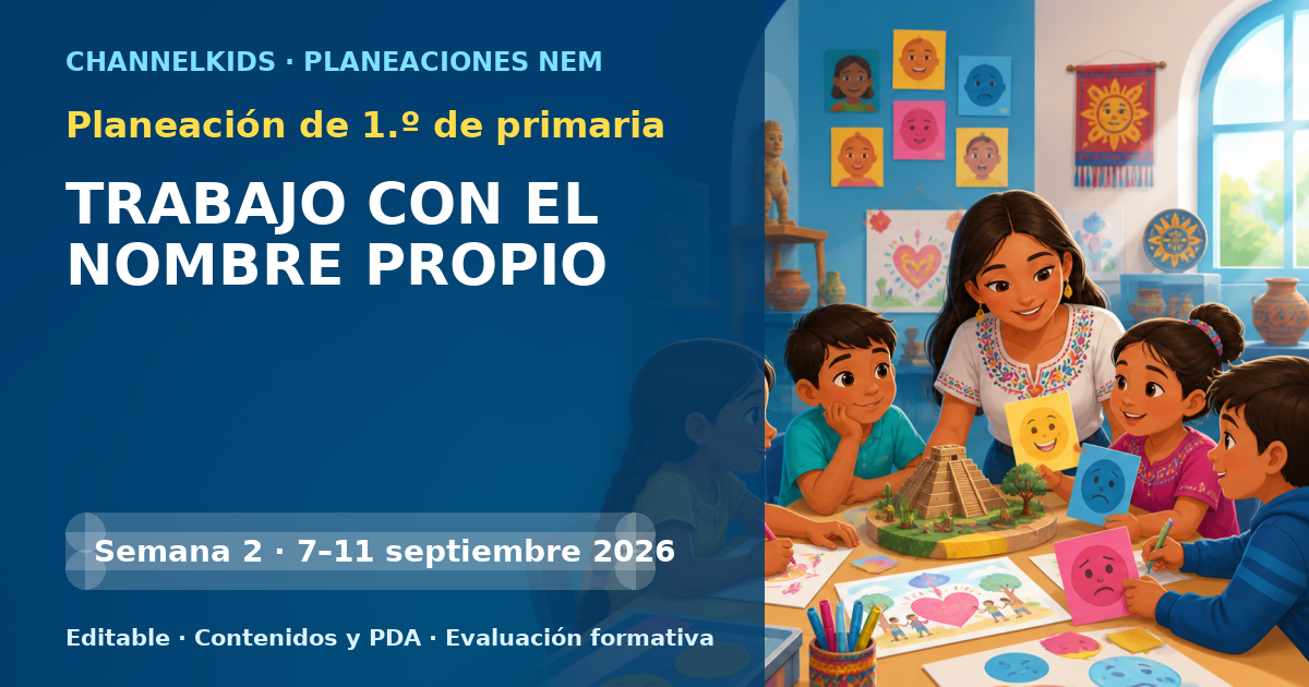 Planeación de primer grado semana 2: TRABAJO CON EL NOMBRE PROPIO