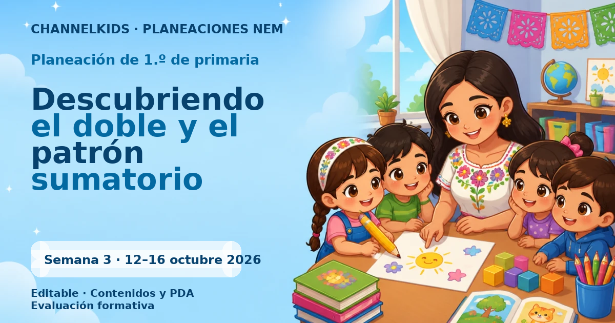 Planeación 1.º primaria semana 3 octubre 2026 | Dobles que se Reparten