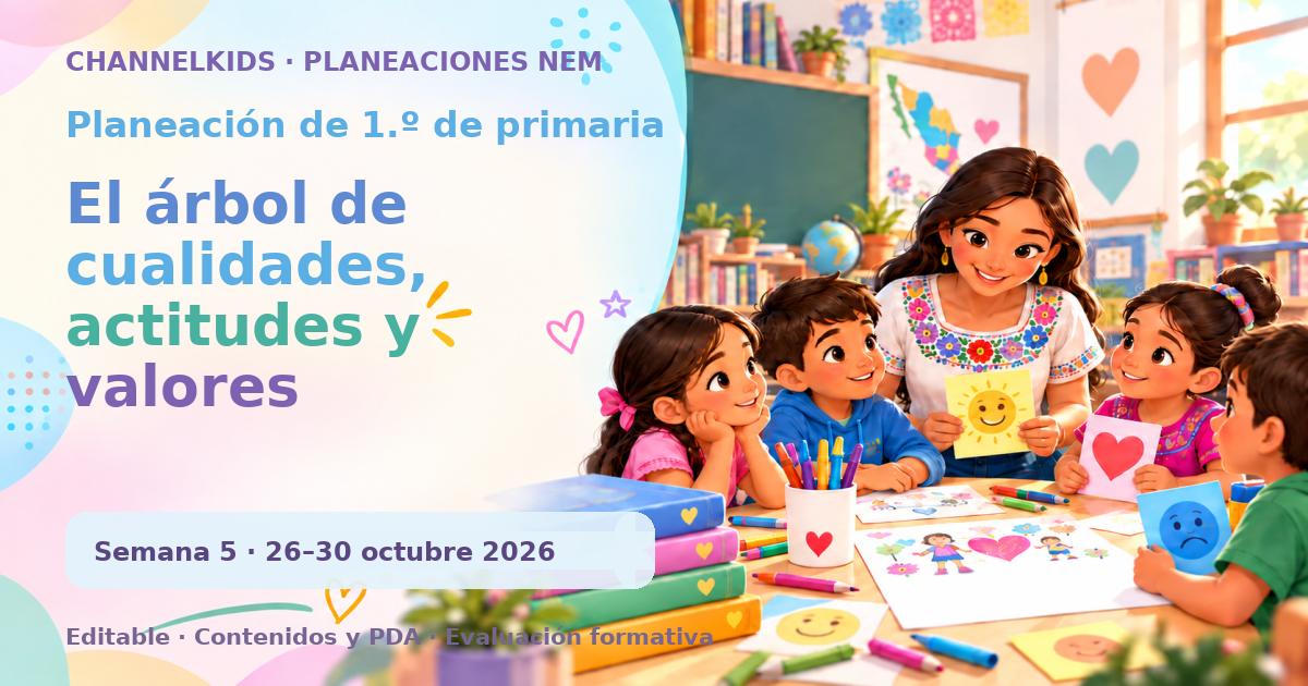 Planeación de primer grado semana 5: El árbol de cualidades, actitudes y valores