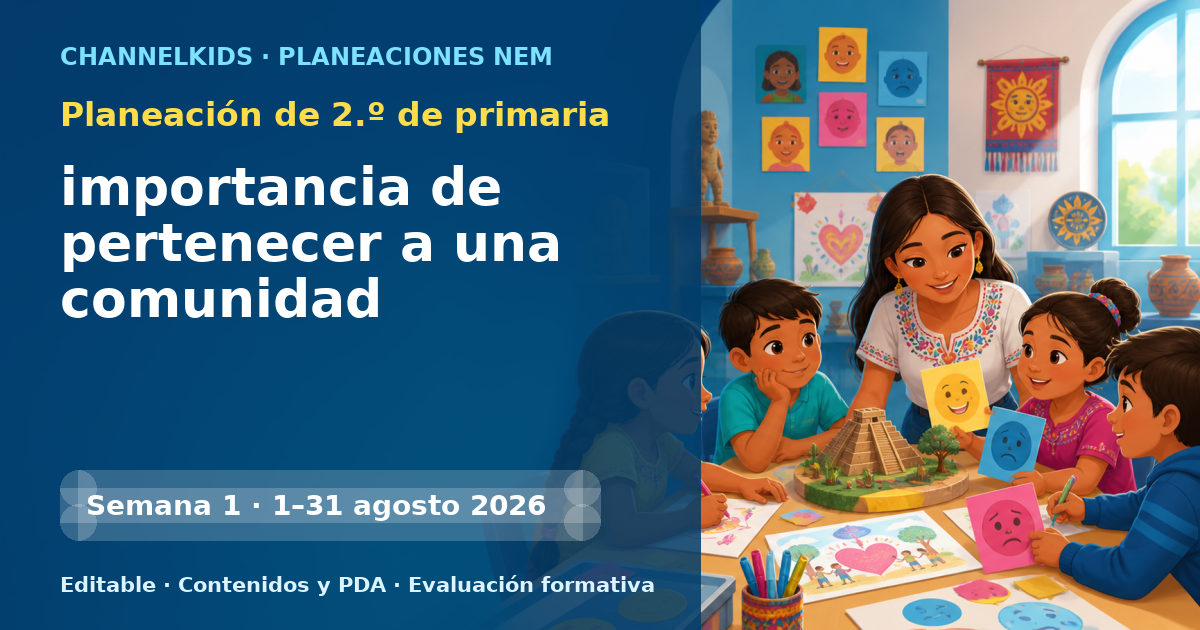 Planeación de segundo grado semana 1: importancia de pertenecer a una comunidad