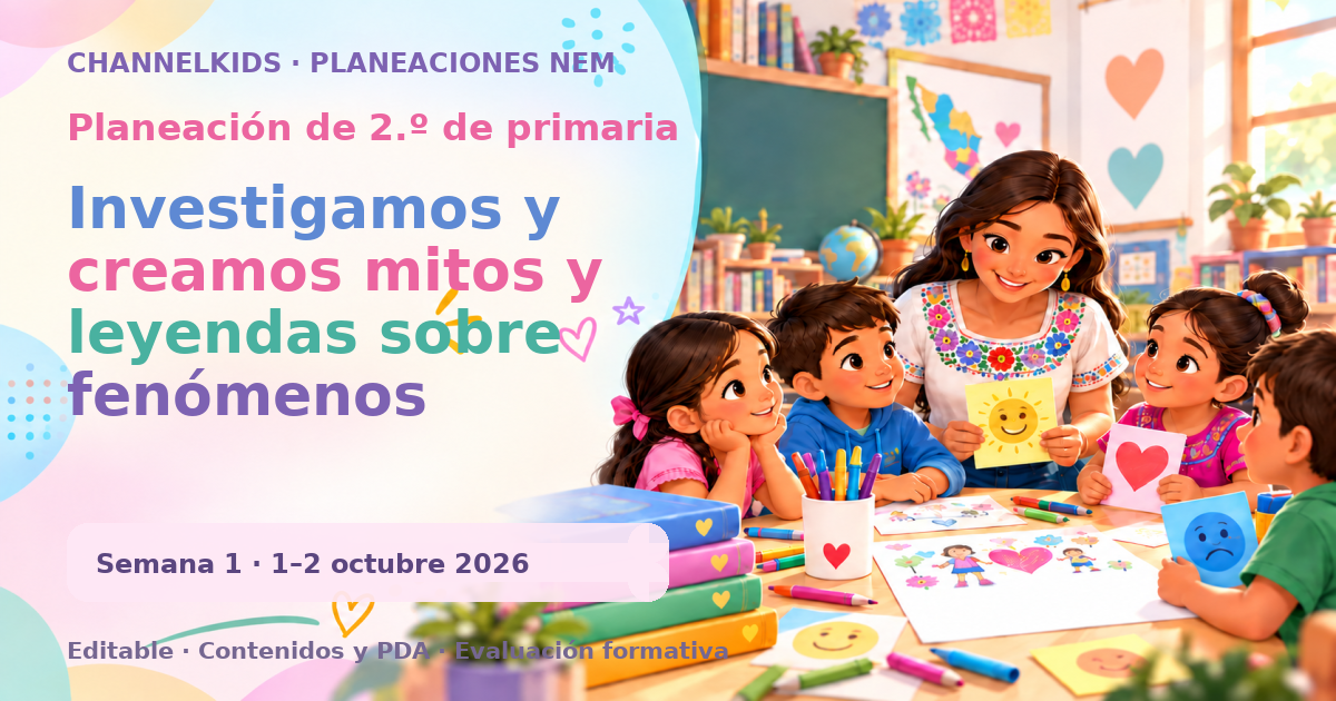 Planeación de segundo grado semana 1: Investigamos y creamos mitos y leyendas sobre fenómenos