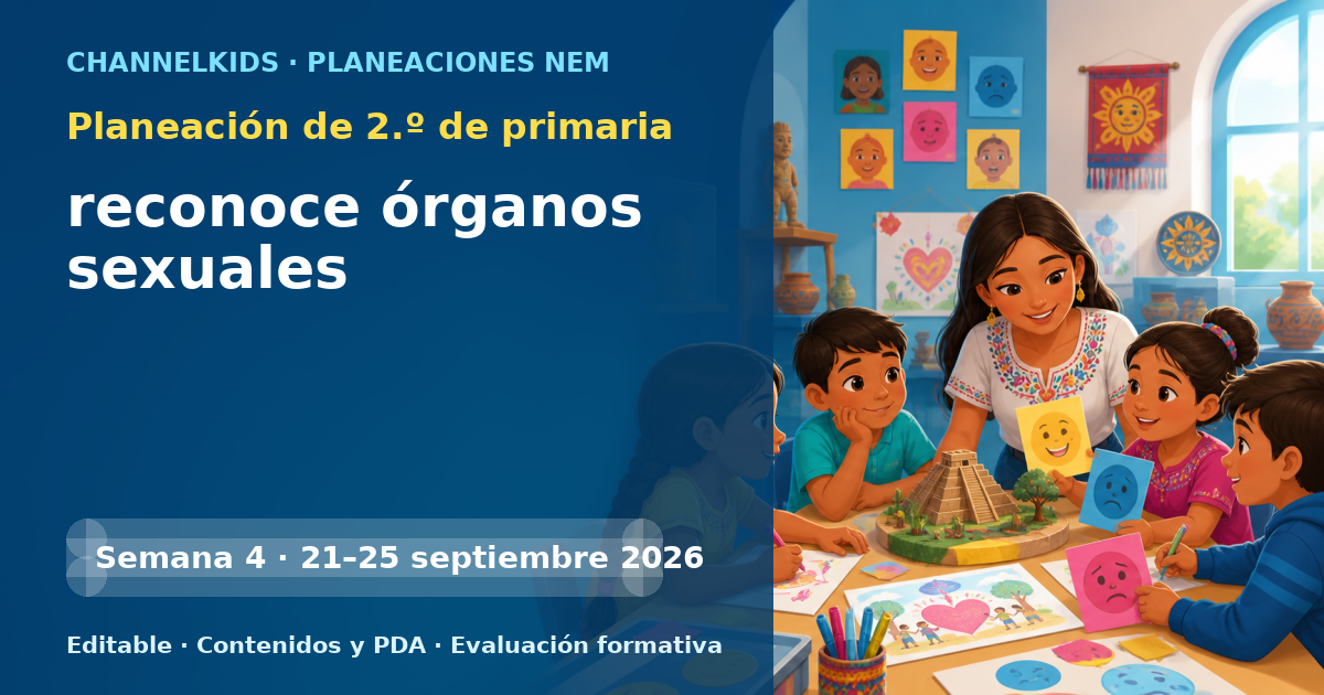 Planeación de segundo grado semana 4: reconoce órganos sexuales
