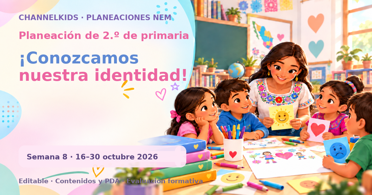 Planeación de segundo grado semana 8: ¡Conozcamos nuestra identidad!
