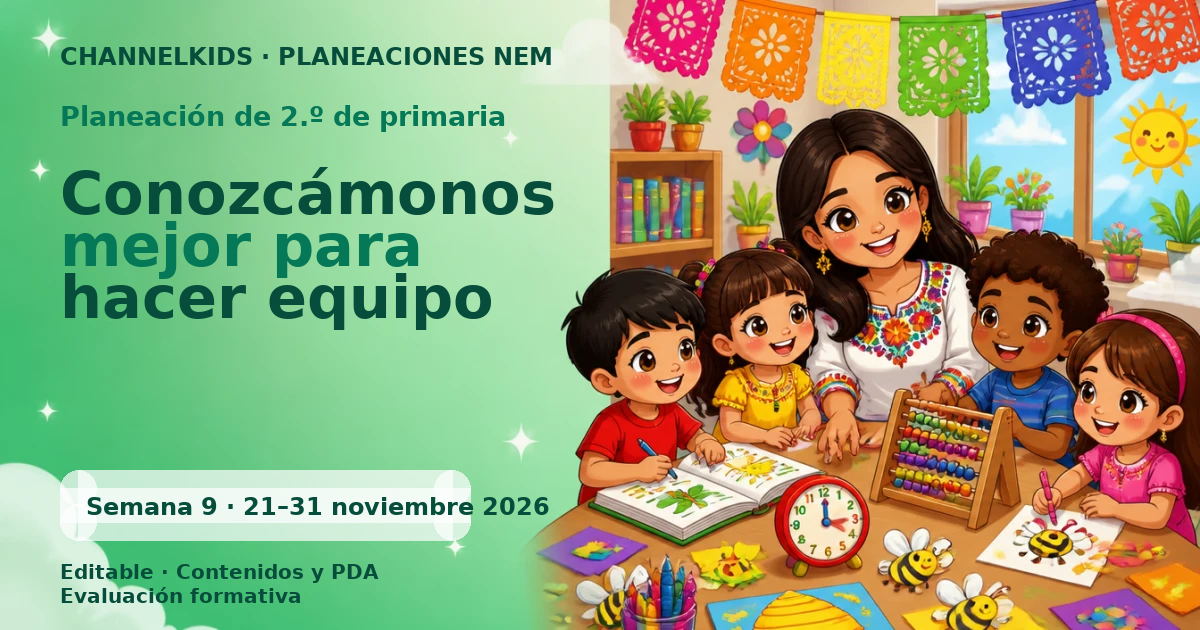 Planeación de segundo grado semana 9: Conozcámonos mejor para hacer equipo