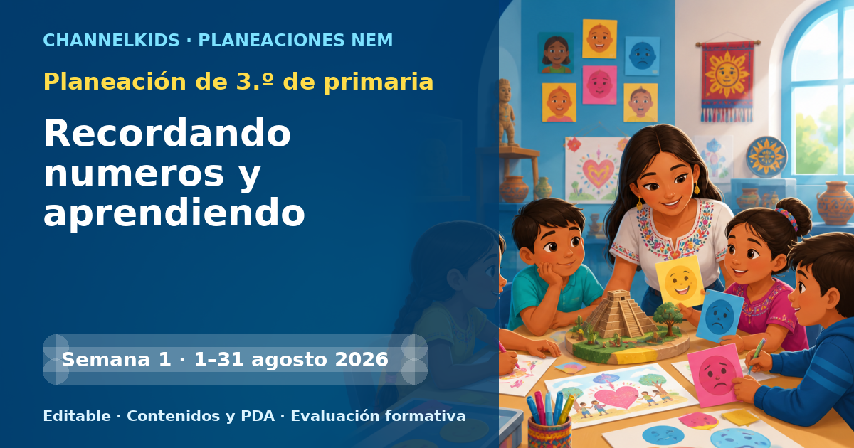 Planeación de tercer grado semana 1: Recordando numeros y aprendiendo