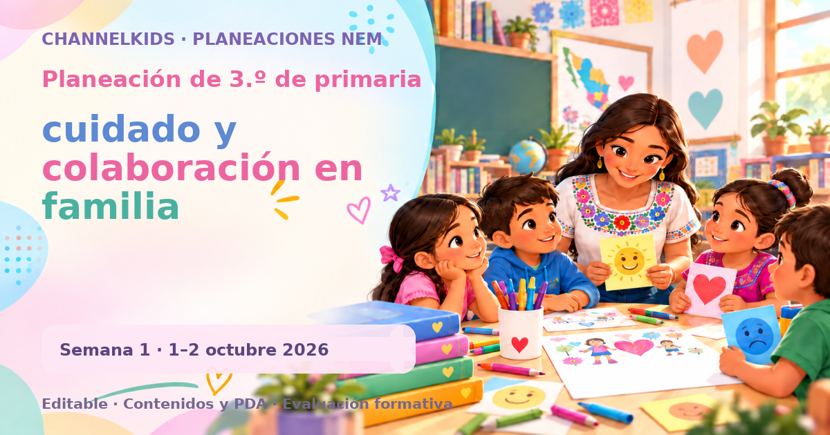 Planeación de tercer grado semana 1: cuidado y colaboración en familia