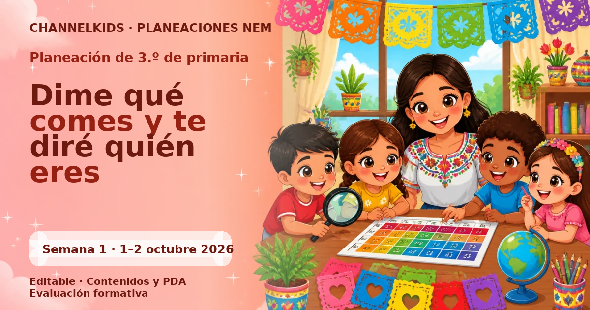 Planeación de tercer grado semana 1: Dime qué comes y te diré quién eres