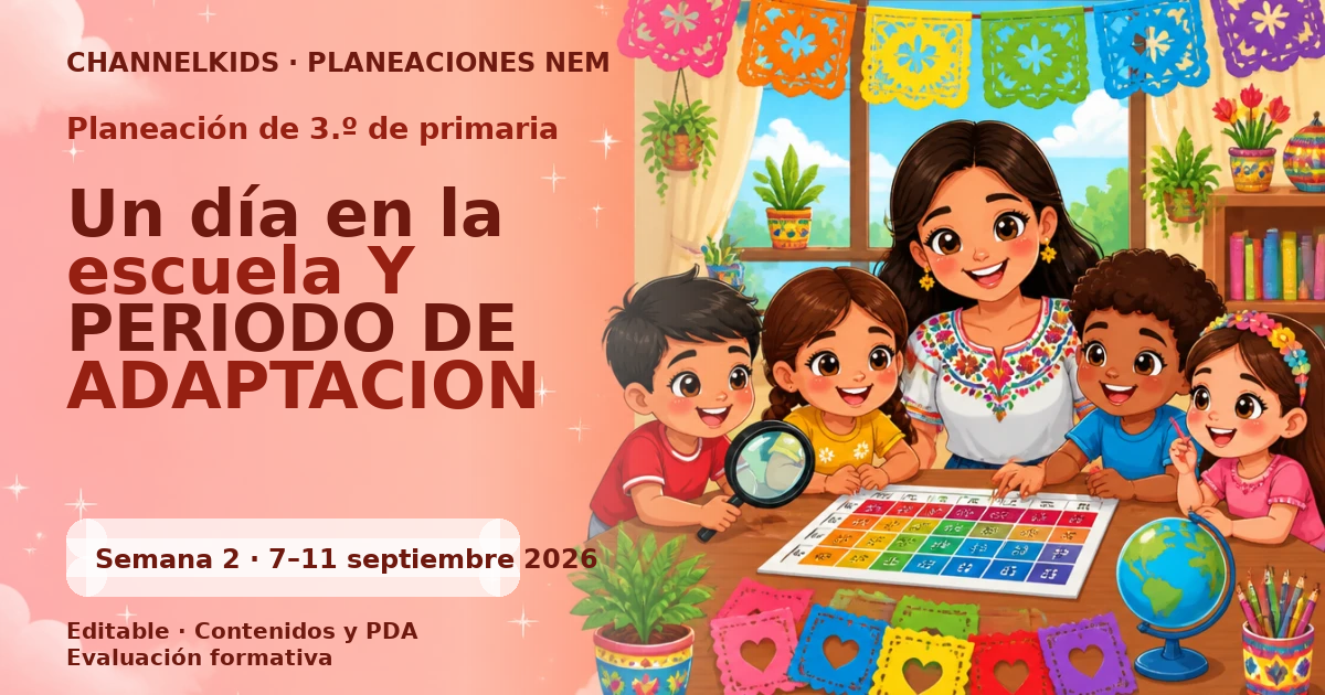 Planeación de tercer grado semana 2: Un día en la escuela Y PERIODO DE ADAPTACION