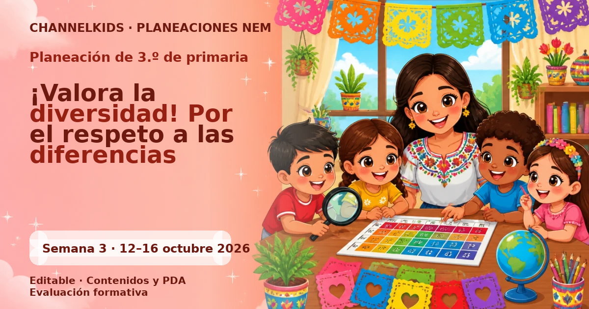 Planeación de tercer grado semana 3: ¡Valora la diversidad! Por el respeto a las diferencias