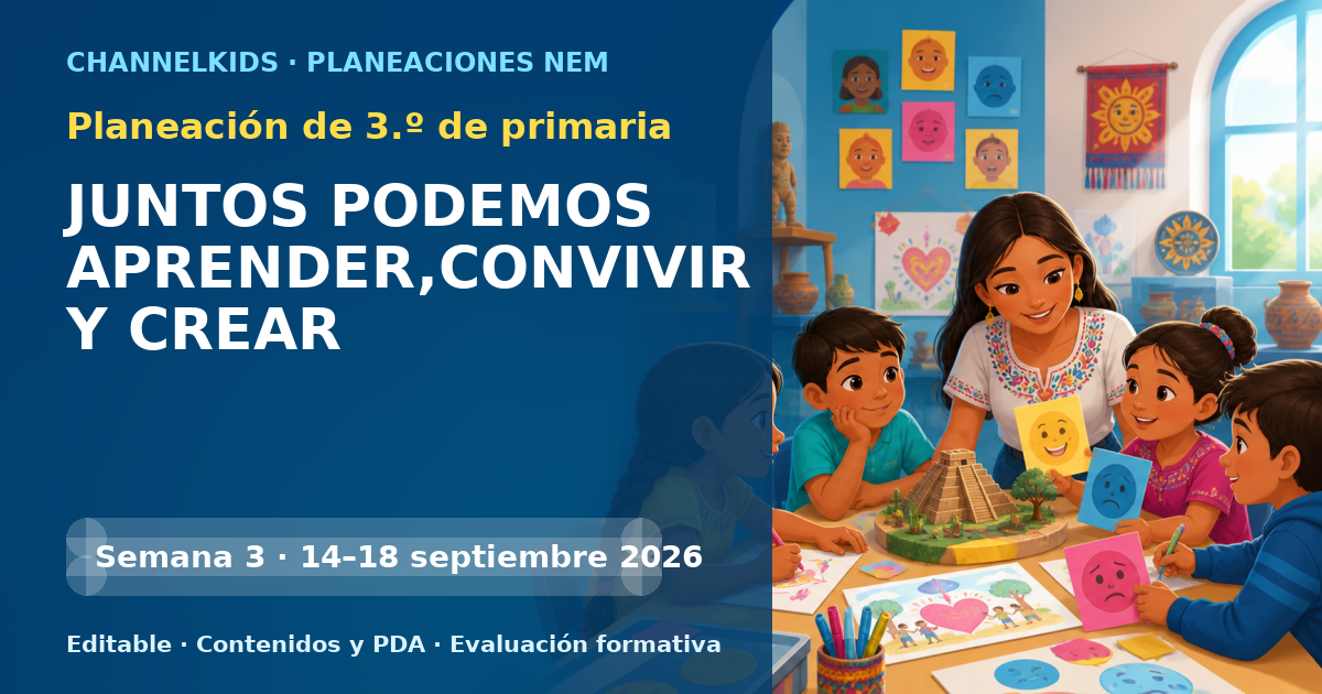 Planeación de tercer grado semana 3: JUNTOS PODEMOS APRENDER,CONVIVIR Y CREAR