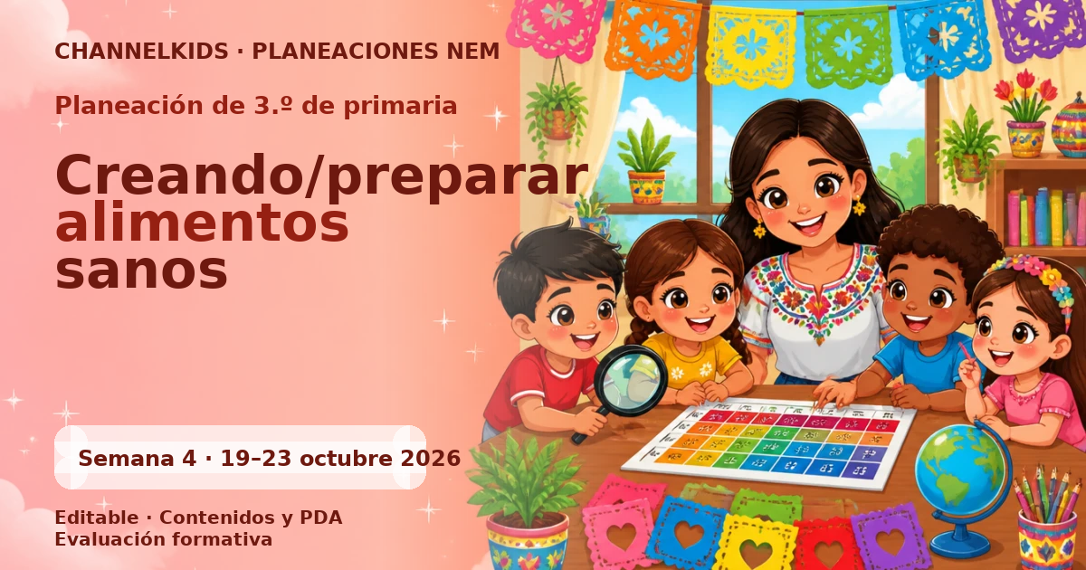 Planeación 3.º primaria semana 4 octubre 2026 | Números nutritivos