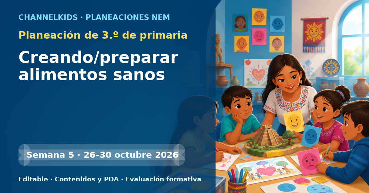 Planeación de tercer grado semana 5: Creando/preparar alimentos sanos
