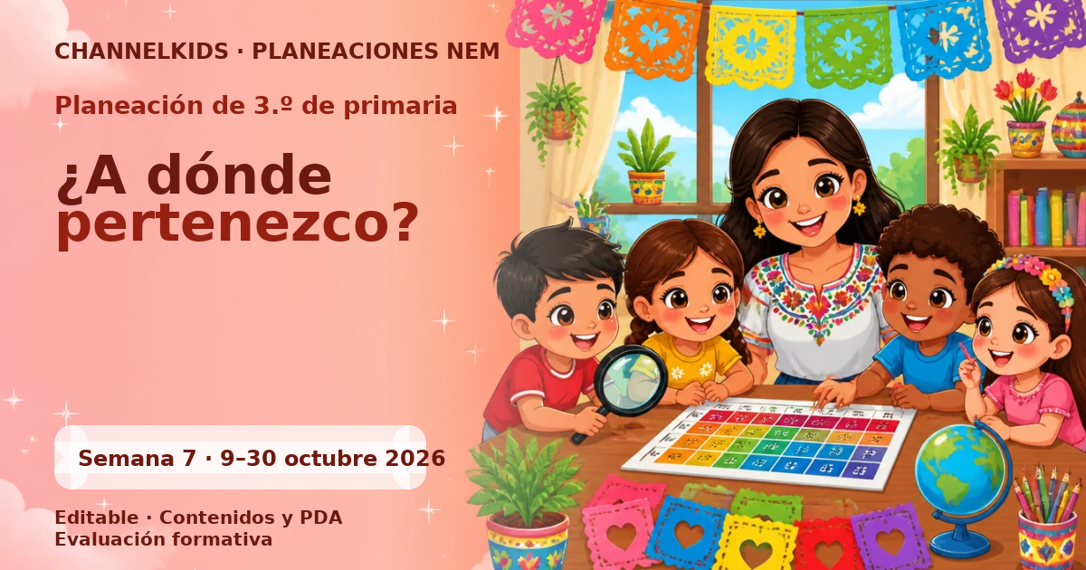 Planeación de tercer grado semana 7: ¿A dónde pertenezco?