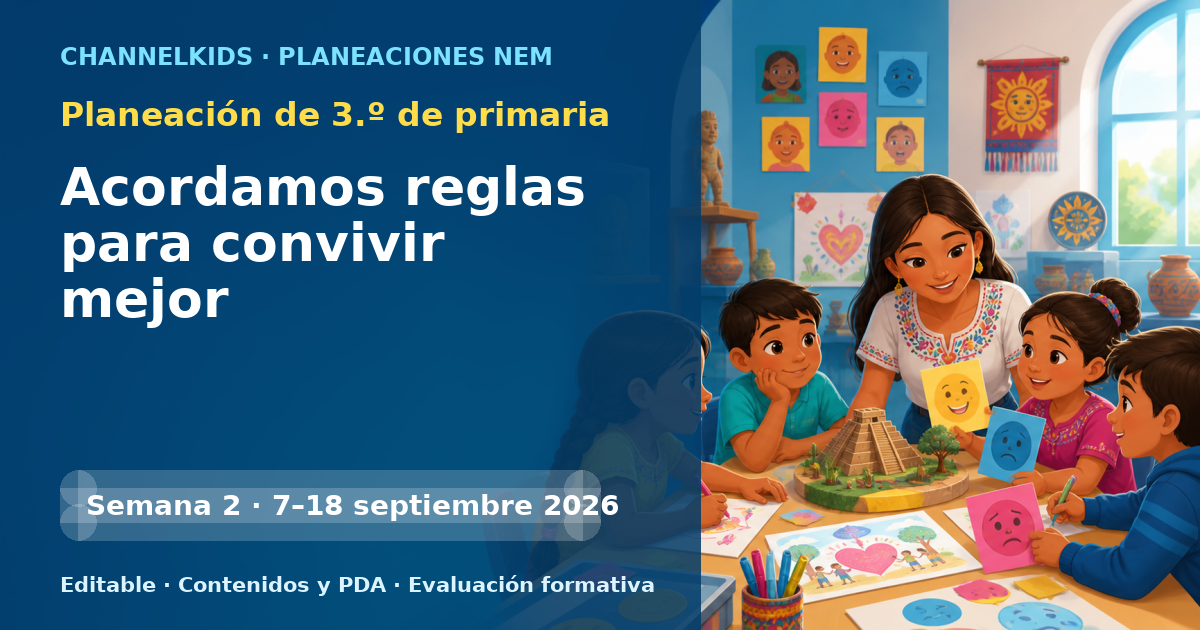 Planeación de tercer grado semanas 2 y 3: Acordamos reglas para convivir mejor