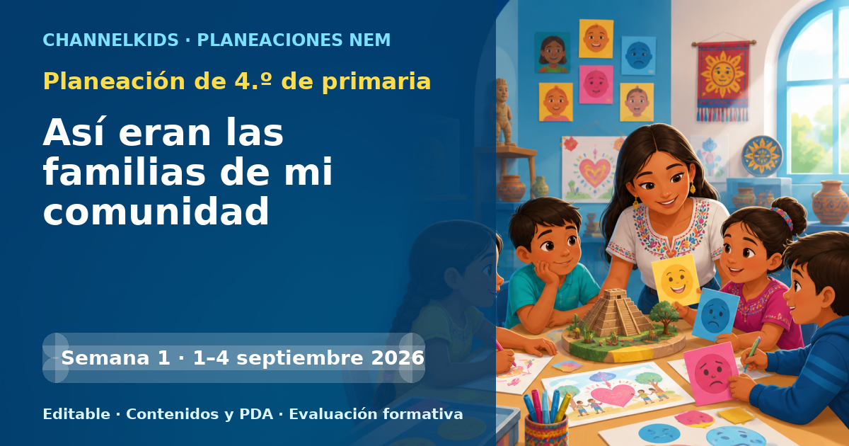 Planeación de cuarto grado semana 1: Así eran las familias de mi comunidad