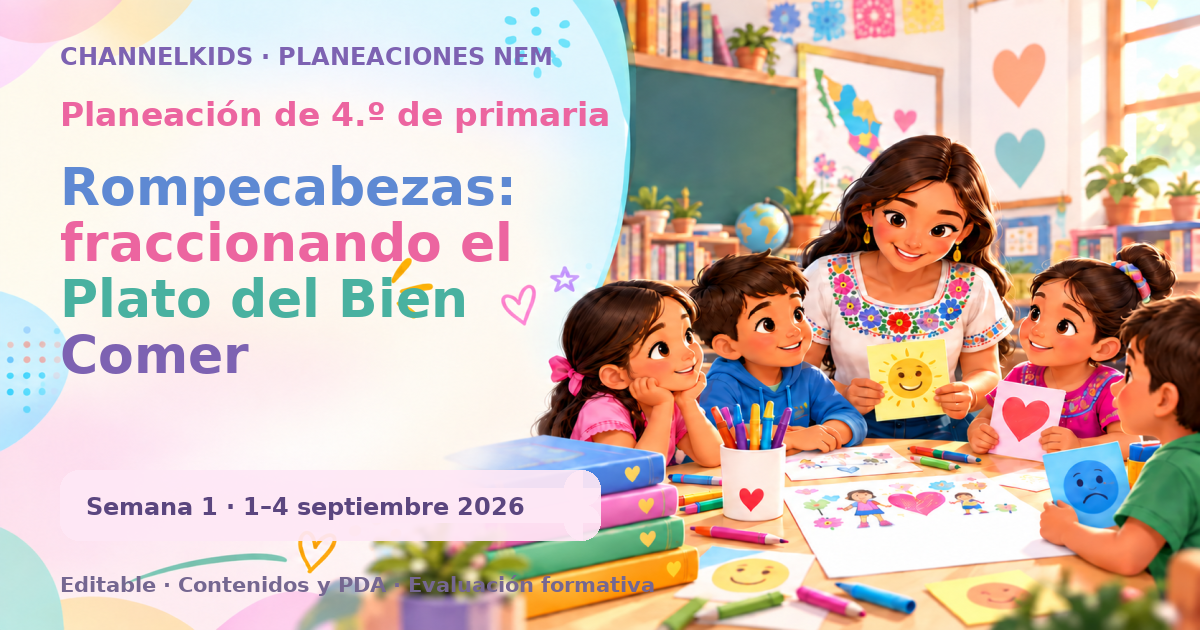Planeación de cuarto grado semana 1: Rompecabezas: fraccionando el Plato del Bien Comer