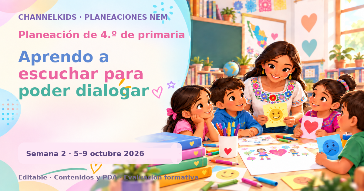 Planeación de cuarto grado semana 2: Aprendo a escuchar para poder dialogar