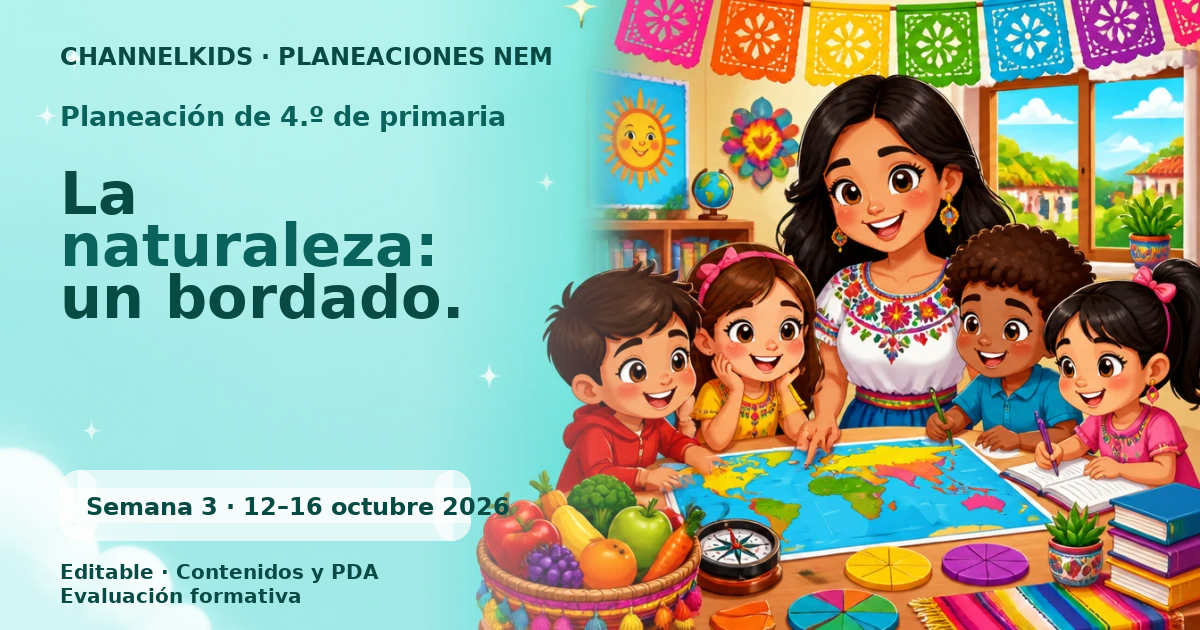 Planeación de cuarto grado semana 3: La naturaleza: un bordado.