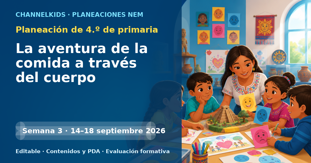 Planeación de cuarto grado semana 3: La aventura de la comida a través del cuerpo
