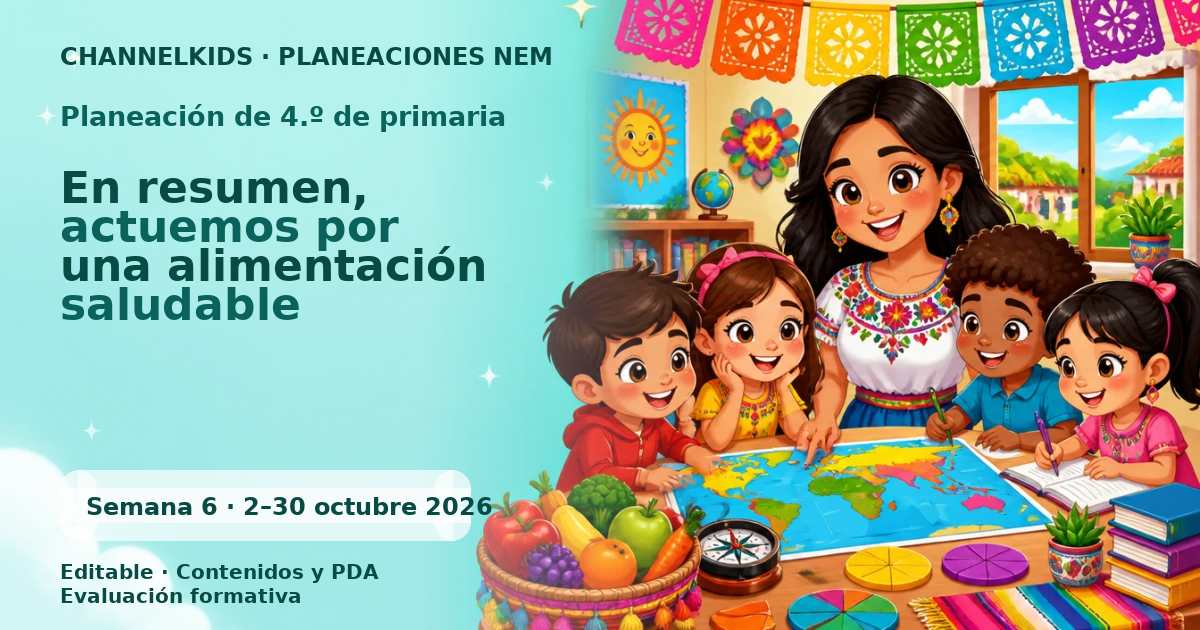 Planeación 4.º primaria semana 6 octubre 2026 | Resúmenes que nutren