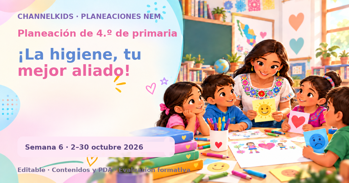 Planeación de cuarto grado semana 6: ¡La higiene, tu mejor aliado!