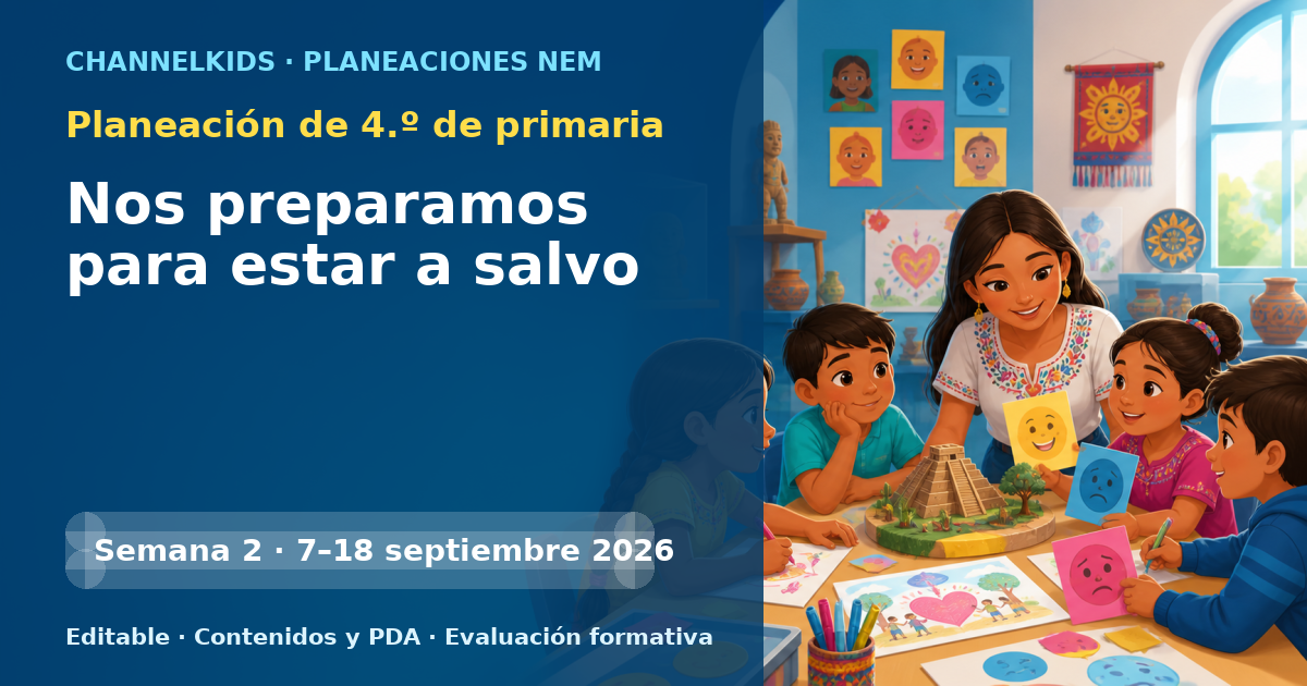 Planeación de cuarto grado semanas 2 y 3: Nos preparamos para estar a salvo
