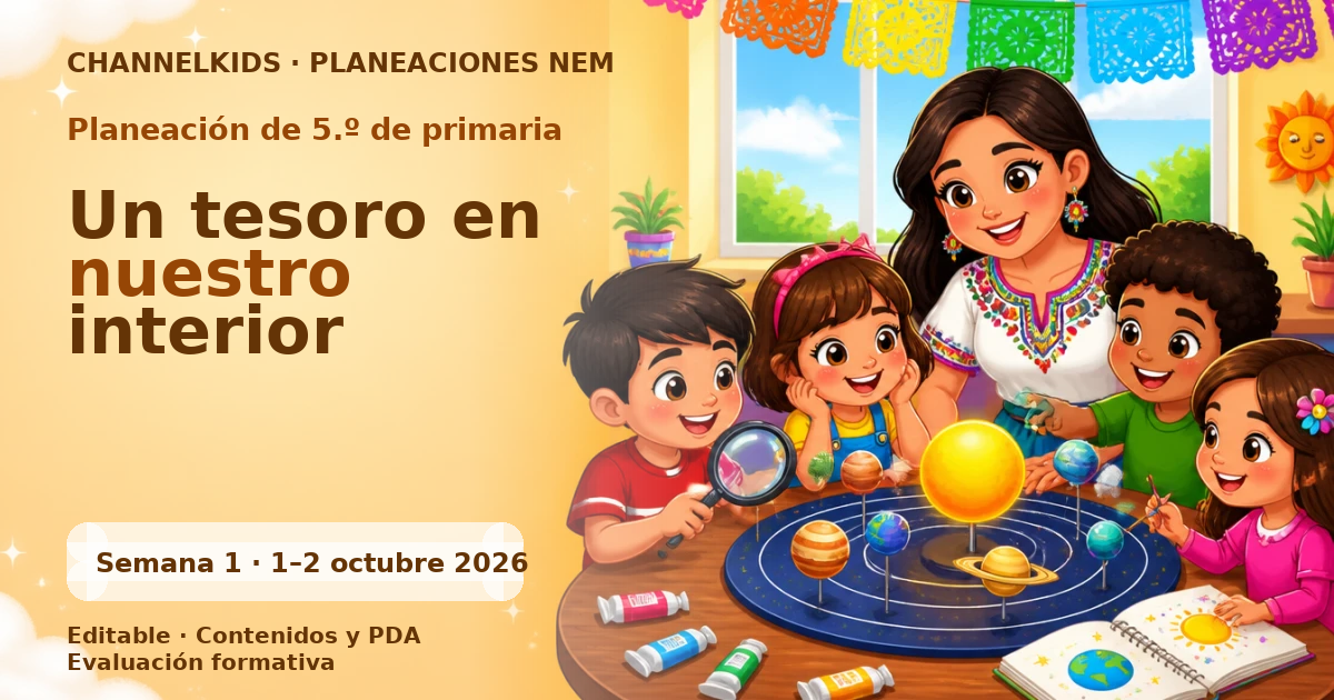 Planeación de quinto grado semana 1: Un tesoro en nuestro interior