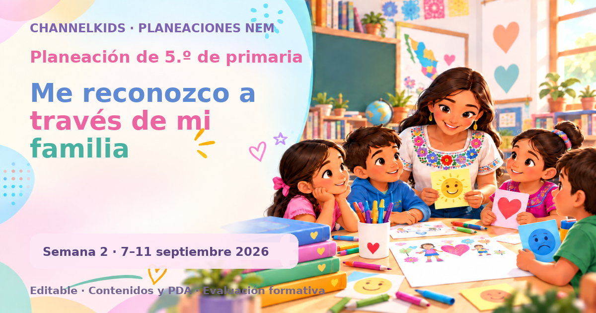 Planeación de quinto grado semana 2: Me reconozco a través de mi familia