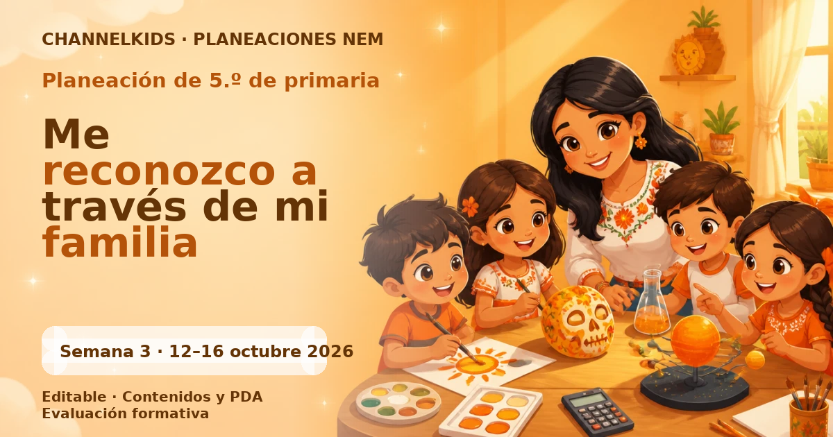 Planeación de quinto grado semana 3: Me reconozco a través de mi familia