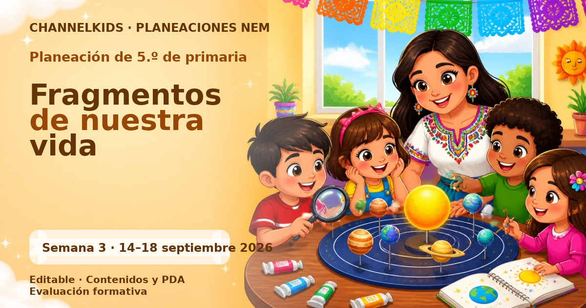 Planeación de quinto grado semana 3: Fragmentos de nuestra vida