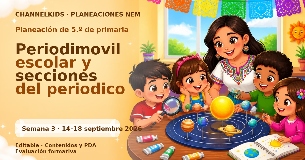 Planeación de quinto grado semana 3: Periodimovil escolar y secciones del periodico