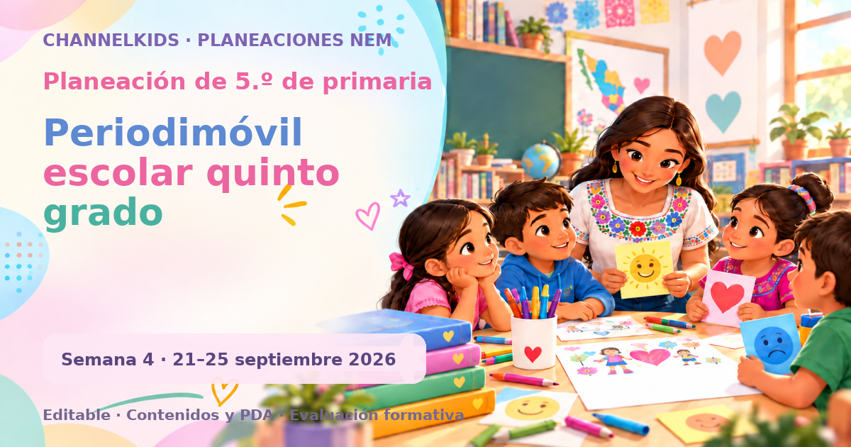 Planeación de quinto grado semana 4: Periodimóvil escolar quinto grado