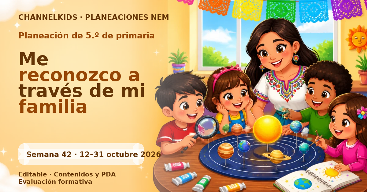 Planeación de quinto grado semana 42: Me reconozco a través de mi familia