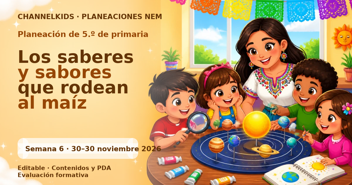 Planeación 5.º primaria semana 6 noviembre 2026 | Tablas del maíz