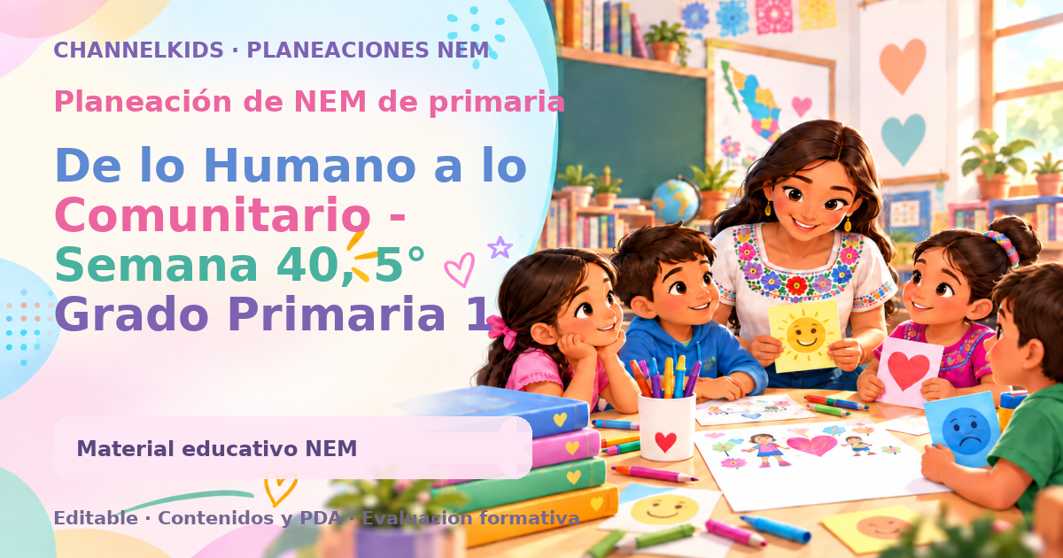 Planeación Codiseño Analítica Proyectos Aprendizaje Servicio: De lo Humano a lo Comunitario - Semana 40, 5° Grado Primaria 1 al 5 de julio 2024