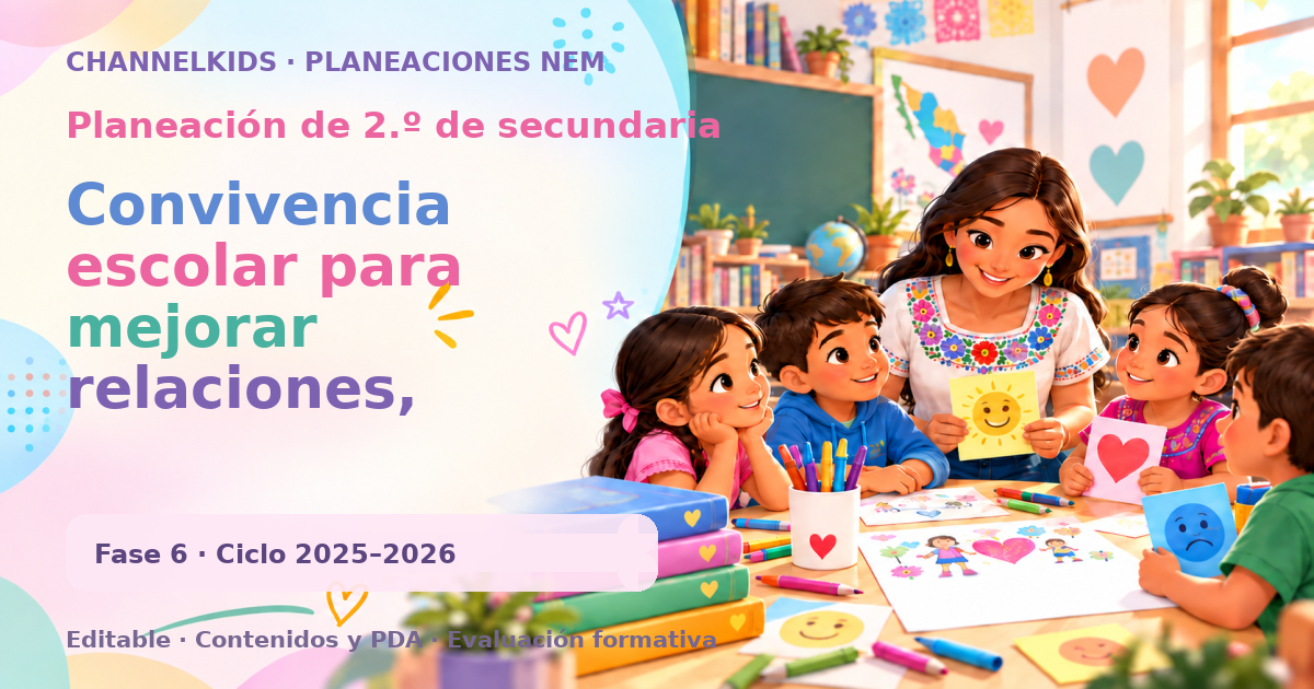 Planeación de segundo grado de secundaria: Convivencia escolar para mejorar relaciones, promover respeto y crear ambientes seguros y positivos en las instituciones educativas