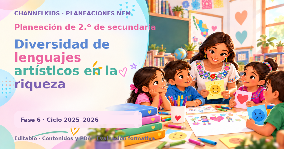 Planeación de segundo grado de secundaria: Diversidad de lenguajes artísticos en la riqueza pluricultural de México y del mundo.