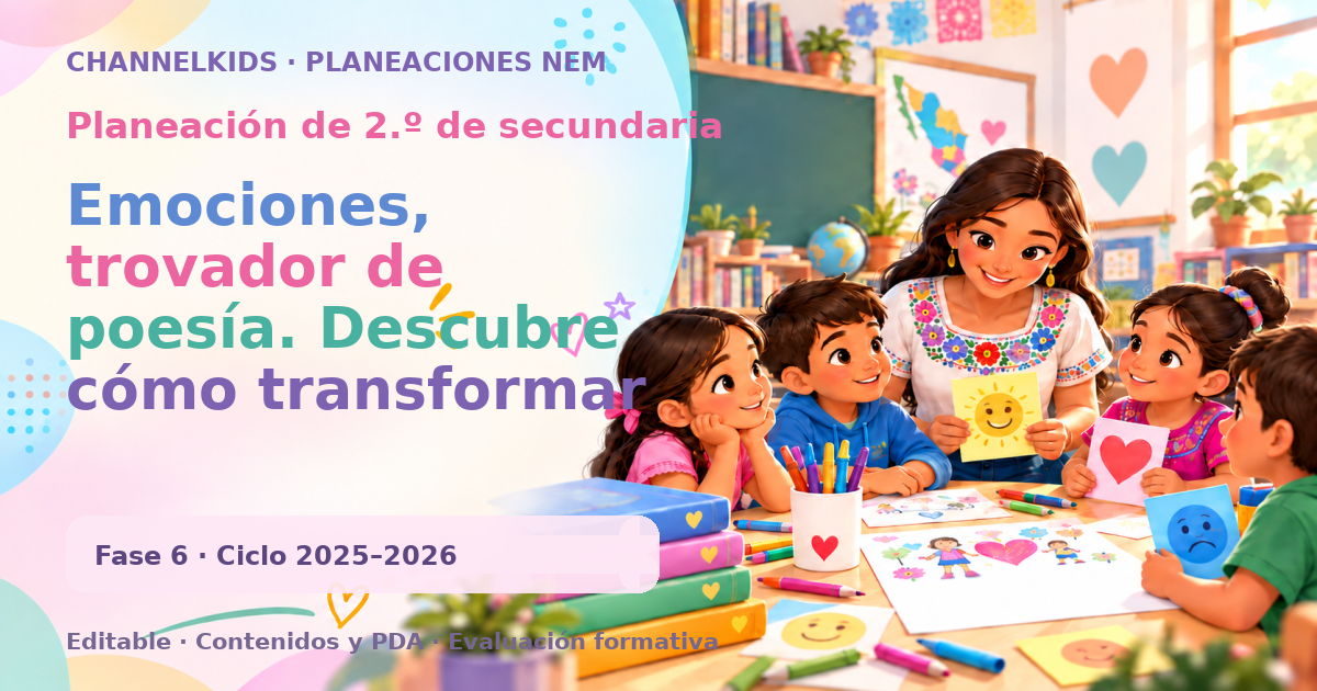 Planeación de segundo grado de secundaria: Emociones, trovador de poesía. Descubre cómo transformar sentimientos en arte con nuestras propuestas creativas y poéticas