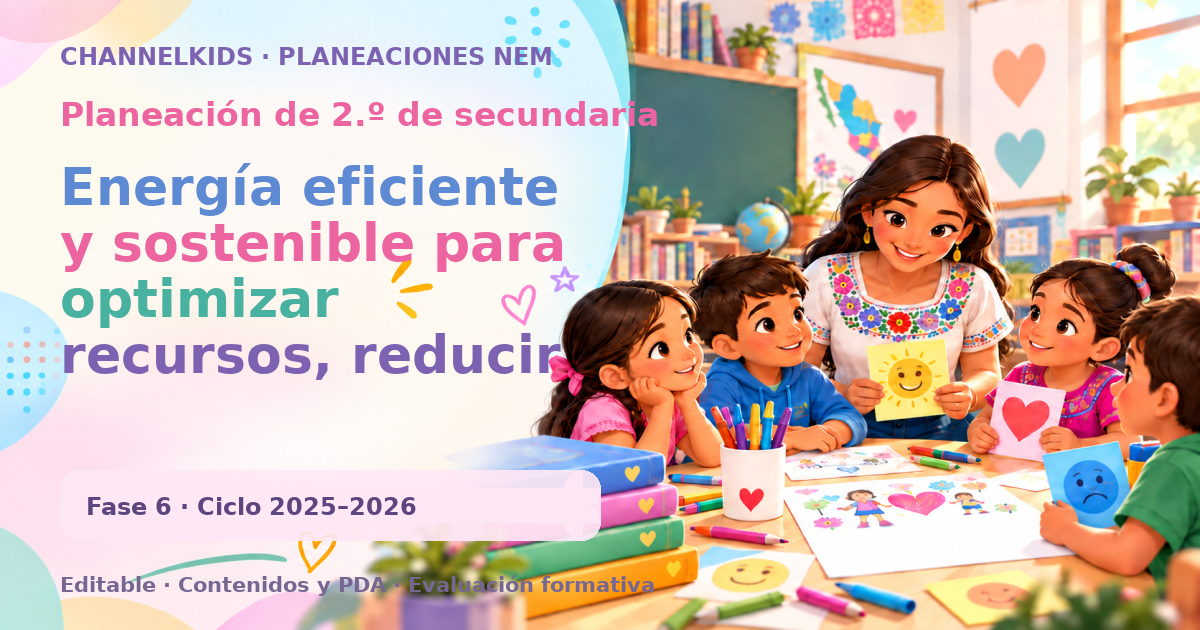 Planeación de segundo grado de secundaria: Energía eficiente y sostenible para optimizar recursos, reducir costos y asegurar un futuro más verde y económico