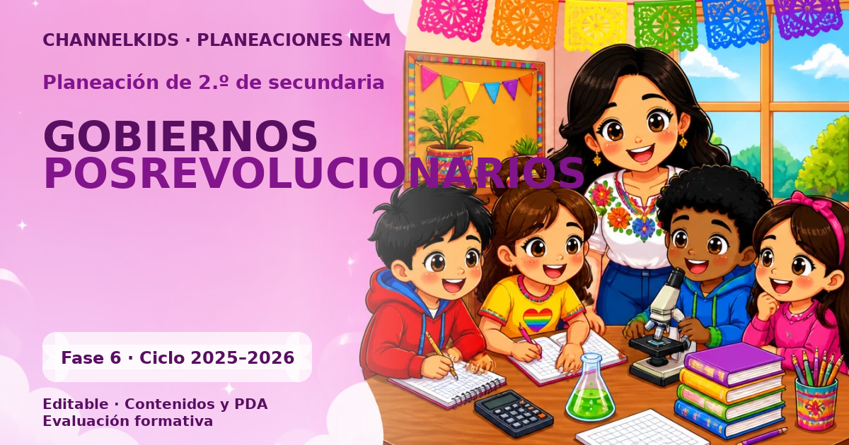 Planeación Secundaria 2.º grado: Gobiernos posrevolucionarios