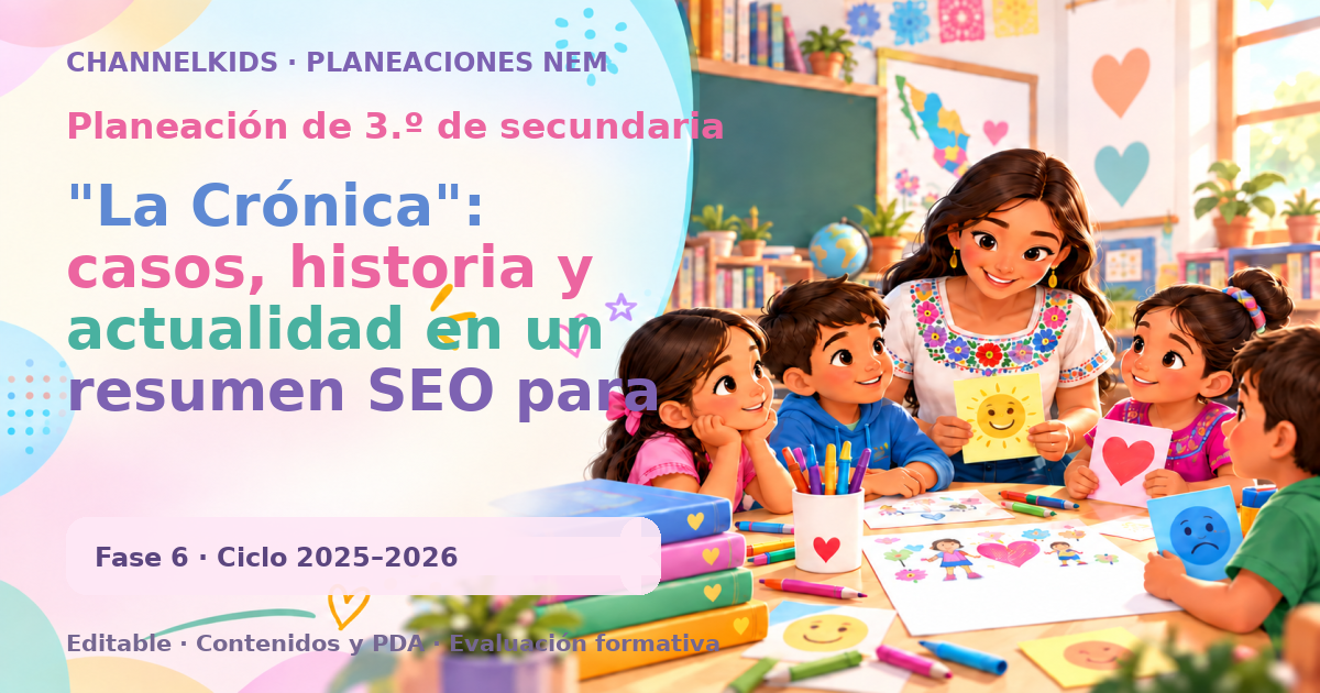 Planeación de tercer grado de secundaria: "La Crónica": casos, historia y actualidad en un resumen SEO para destacar en búsquedas
