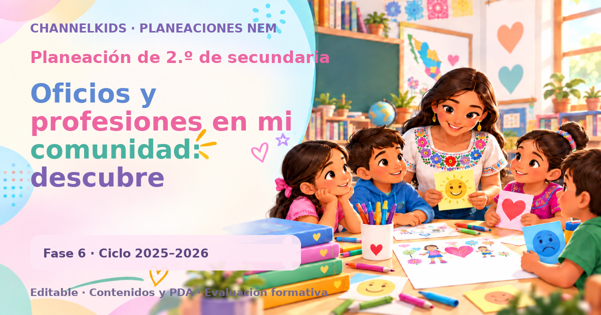 Planeación de segundo grado de secundaria: Oficios y profesiones en mi comunidad: descubre oportunidades, perfiles y cómo contribuir al desarrollo local