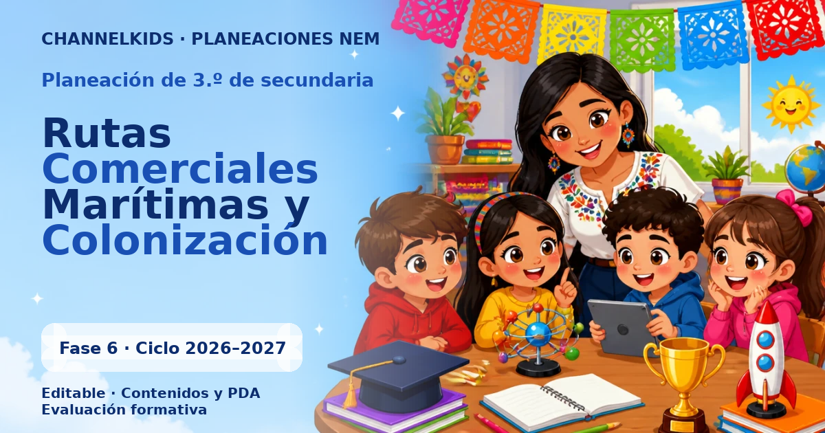 Planeación de tercer grado de secundaria: Rutas Comerciales Marítimas y Colonización