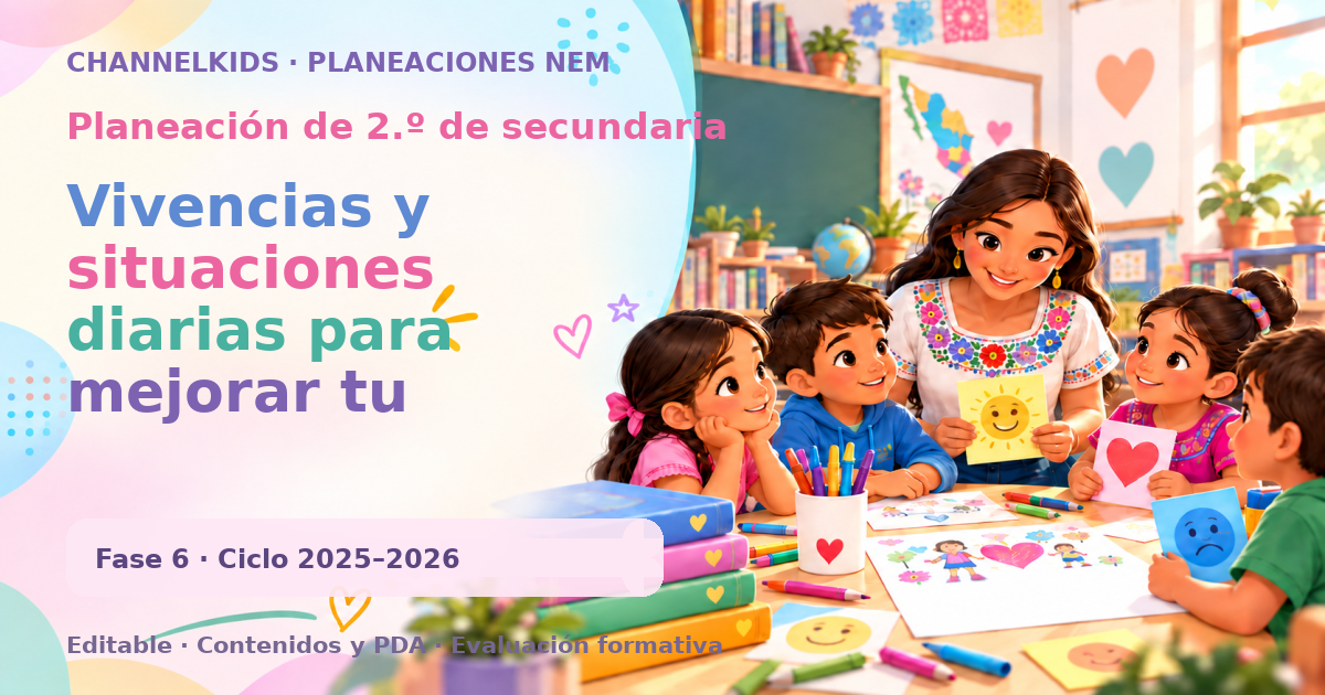 Planeación de segundo grado de secundaria: Vivencias y situaciones diarias para mejorar tu bienestar personal y social