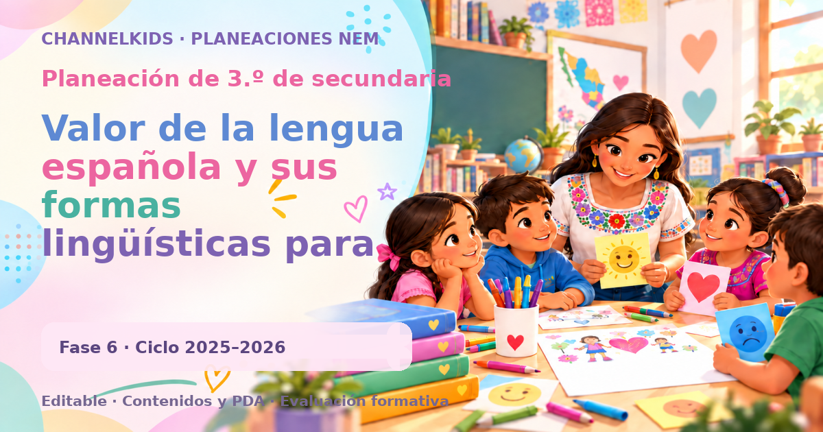 Planeación de tercer grado de secundaria: Valor de la lengua española y sus formas lingüísticas para fortalecer su uso y preservación